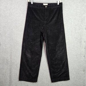 EVERLANE Women's Black Wide Leg Corduroy High Rise Pant Size 14